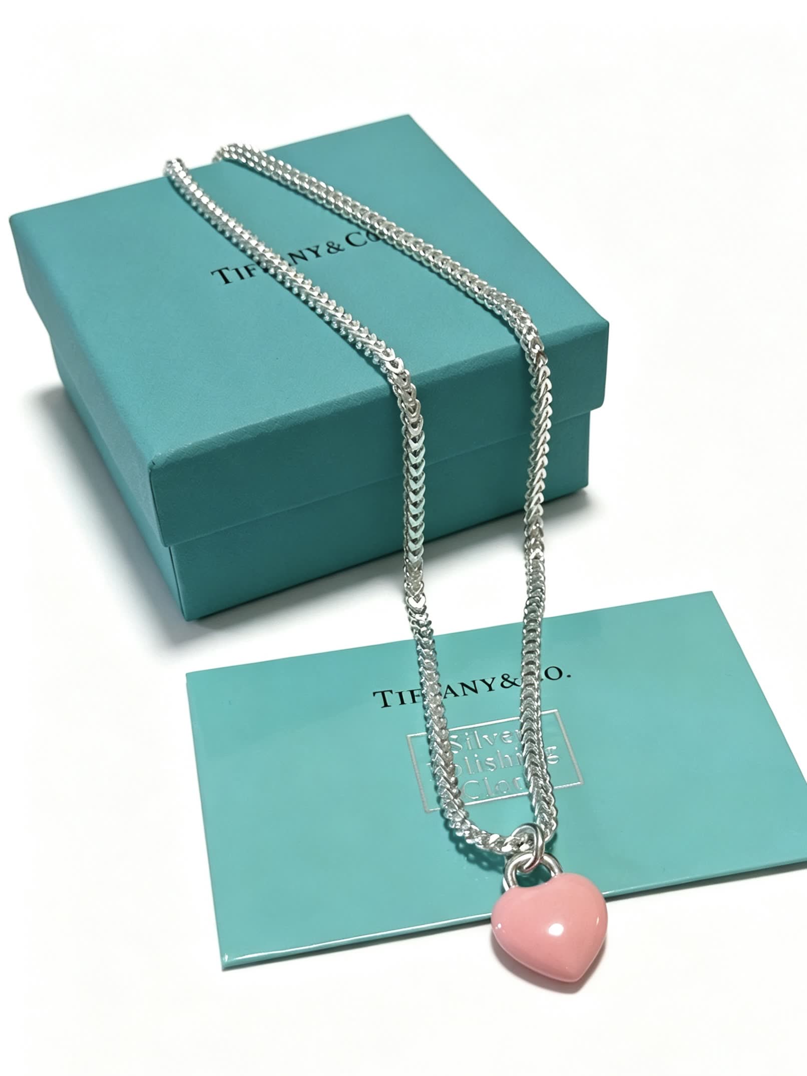 Tiffany & Co. Pink Heart Pendant Necklace